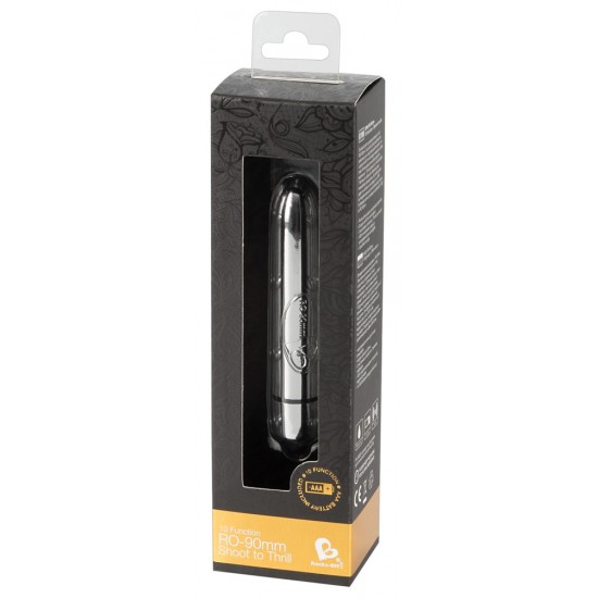 Cone-shaped vibro-bullet that comes to a point for precise stimulation. With 3 constant speeds and 7 modes. Splash-proof. Chrome. Complete length 9 cm, Ø 1.6 cm. Material: ABS with a chrome coating, phthalate-free accord