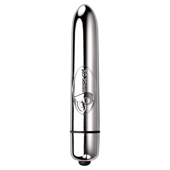 Cone-shaped vibro-bullet that comes to a point for precise stimulation. With 3 constant speeds and 7 modes. Splash-proof. Chrome. Complete length 9 cm, Ø 1.6 cm. Material: ABS with a chrome coating, phthalate-free accord