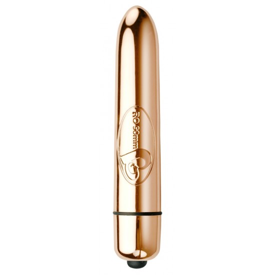 Cone-shaped vibro-bullet that comes to a point for precise stimulation. With 3 constant speeds and 7 modes. Splash-proof. Rose gold-coloured. Complete length 9 cm, Ø 1.6 cm. Material: ABS with a chrome coating, phthalate