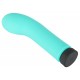 Turquoise, G-spot vibrator in a straight shape with a curved, thick head. With 10 powerful vibration modes at the push of a button. It can be recharged with the included USB cable. Complete length 12 cm, insertion depth