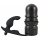 2-in-1: masturbator with a removable anal vibrator. The masturbator has a dotted and grooved pleasure tunnel and can also be removed from the case. The masturbator is open at the end. The anal vibrator has a velvety soft