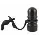 2-in-1: masturbator with a removable anal vibrator. The masturbator has a dotted and grooved pleasure tunnel and can also be removed from the case. The masturbator is open at the end. The anal vibrator has a velvety soft