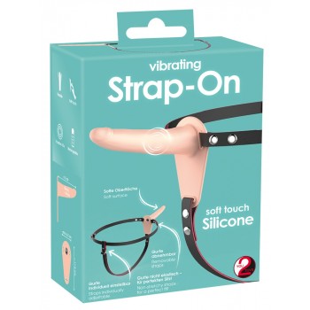 Strap-On com vibração cor branco