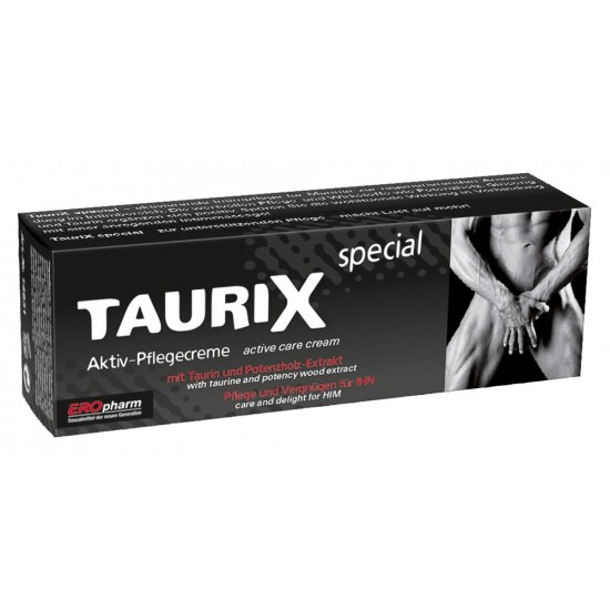 The penis cream with taruine and genuine extract of bulls testicles. Taurix extra enhances the blood circulation of penis and testicles while caring for your skin to support vitality and endurance for a fulfilled sexual
