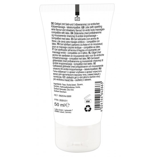 Lick it! Gel massagem erotico beijavel Espumante e Morango 50ml Abre o apetite para beijos íntimos! Gel vegano à base de água com aroma e sabor de chocolate. Para uma massagem erótica de corpo inteiro. 50 ml. Ingredientes: Aqua, Alcohol Denat, Glycerin, Sorbitol, Hydroxyethylcel