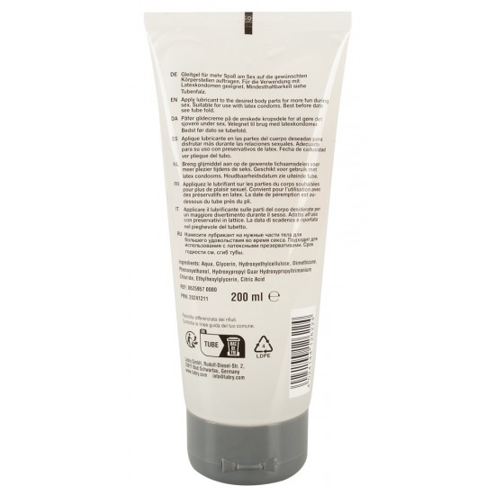 Lubrificante JustGlide Performance 200 ml Just Glide Performance é perfeito para sexo duradouro - também com brinquedos sexuais! O lubrificante médico à base de água tem uma porção de silicone, o que significa que tem uma textura maravilhosamente escorregadia e