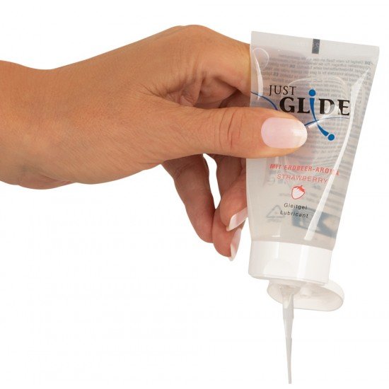 Lubrificante base agua Morango Just Glide 50 ml Lubrificante à base de águaCom sabor morangoPara mais diversão durante o sexo – mesmo com brinquedosSeguro para uso com preservativos de látex Para mais diversão durante o sexo!Lubrificante à base de água Morango da Just