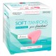 Dry threadless soft tampons for optimal security on critical days. For sauna, sport, swimming, and hygienic intercourse. 3 piece.