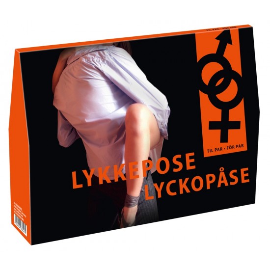 Surprise bag for couples. Languages on the packaging: Danish, Swedish, Norwegian.Content1 x String S-L 1 x Cock & Ball Loop 1 x Love Cuffs 1 x Vibrator G Mate Classic incl. battery 1 x Just Glide Gel, 20 ml 1 x Massag