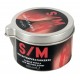 S/M candle! Red candle in a tin (Ø 5 cm) with a low melting point. 100 g.Important: the wax can be washed out of clothing or bedding with normal detergent in the washing machine on the normal cycle.