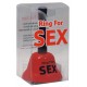 Sino vermelho "Ring for Sex" para chamar o seu parceiro sempre que lhe apetecer.Já não necessita de nenhum outro instrumento para persuadir o seu parceiro. Toque uma vez para avisar, 2 vezes se estiver com pressa e três