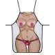 Agora ninguém vai conseguir parar de rir.Divertido avental com a imagem de um torso feminino e com mamas suaves de plush.