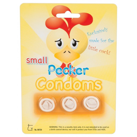 Three extra small condoms. Each condom is 5.5 cm long and has a Ø of 1.5 cm.WARNING: Joke item! It does not protect against diseases or pregnancy.