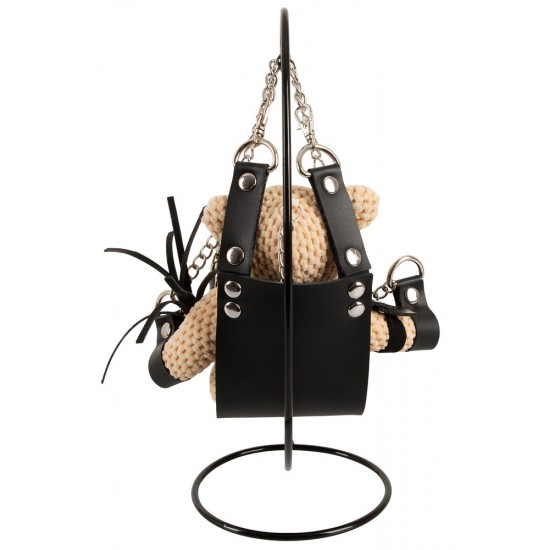 Ursinho de pelúcia pequeno tamanho SM com acabamento em crochê.Inclui um mini baloiço sexualOs acessórios são feitos de couro sintético elegante.Ursinho de pelúcia com chaveiroMuito macio ao toqueAcabamento detalhado e d