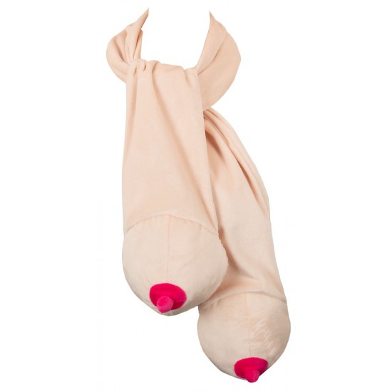 Cascol cor nude com seiosUm seio de pelúcia com um mamilo rosa em cada extremidade.Maravilhosamente macio e fofoUm item que chama a atenção em festas e despedidas de solteiro(a). Um verdadeiro chamariz!Este lenço cor da