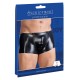 Very shiny pants with a fancy bum shaping seam. A synthetic zip at each side of the pouch. Black. 92% polyester, 8% elastane.