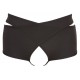 Black 2-piece pants. Crotchless. With borders around all of the edges. 93% polyester, 7% elastane.