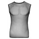 Stretchy black shirt made out of coarse net. Sleeveless. The shirt has seams. 100% polyamide.
