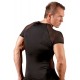 Black raglan shirt with powernet inserts at the sides. 80% polyamide, 20% elastane.