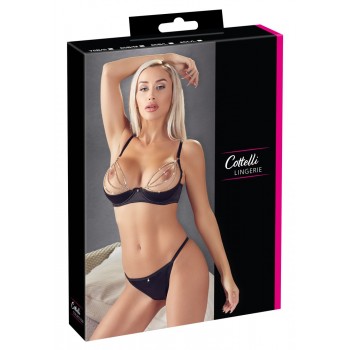 Conjunto Soutien aberto com brilhante e tanga 75B/S