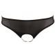 Black power net panties with two white pearl strings in the open crotch area. 90% polyamide, 10% elastane.