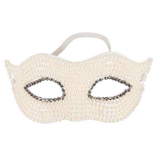 Torne as suas aventuras eróticas mais misteriosas!Máscara branca adornada de lindas pérolas e com elástico para uma ajuste perfeito.Prepare-se para viver excitantes momentos com a sua cara metade.