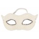 Torne as suas aventuras eróticas mais misteriosas!Máscara branca adornada de lindas pérolas e com elástico para uma ajuste perfeito.Prepare-se para viver excitantes momentos com a sua cara metade.