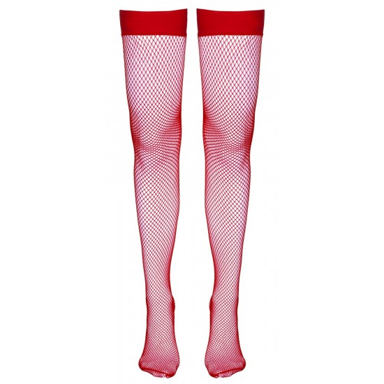 Red stay-ups with an elastic lace top. Silicone-strengthend for a perfect fitting! 100% polyamide.