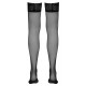 Satin sheer stretch quality. Black. With pre-shaped foot and slip-resistant lace top. Oeko-Tex certified fabric. 90% polyamide, 10% elastane.