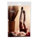 Black stockings with dark red lace top. With clips. 90% polyamide, 10% elastane.