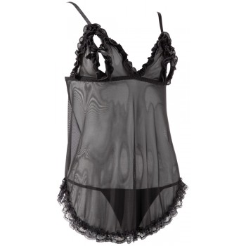 Babydoll Preto Transparente S