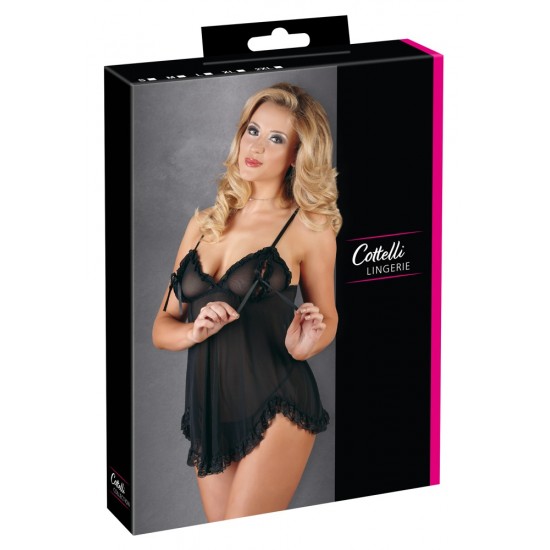 Babydoll Preto Transparente S