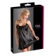 Chemise sensual em cetim, de alças finas ajustáveis e cruzadas atrás e com abertura nas costas.