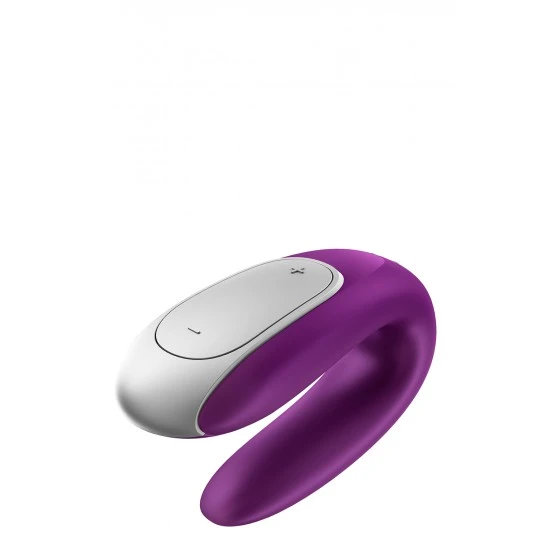 Satisfyer Double Fun Violeta Double Fun estimula fortemente ambos os parceiros durante o sexo. O formato em U é ajustado tanto por dentro quanto por fora - garantindo uma sensação sedutora para o clitóris, ponto G e pênis. Habilitado para apli