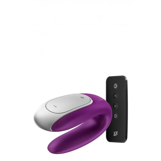 Satisfyer Double Fun Violeta Double Fun estimula fortemente ambos os parceiros durante o sexo. O formato em U é ajustado tanto por dentro quanto por fora - garantindo uma sensação sedutora para o clitóris, ponto G e pênis. Habilitado para apli