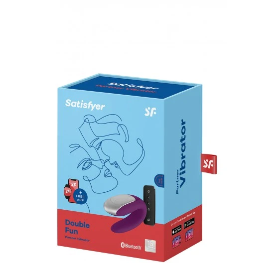 Satisfyer Double Fun Violeta Double Fun estimula fortemente ambos os parceiros durante o sexo. O formato em U é ajustado tanto por dentro quanto por fora - garantindo uma sensação sedutora para o clitóris, ponto G e pênis. Habilitado para apli
