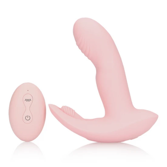 Vibrador de Cueca com Estimulador de Clitoris e Comando - Loveline - Rosa Vibrador de Cueca com Estimulador de Clitoris e Comando - Loveline - Rosa